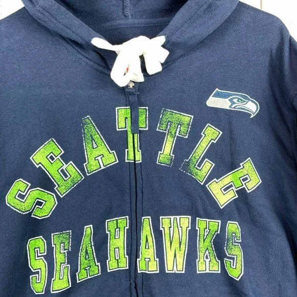 Seattle Seahawks NFL Large G-III Blue Sweatshirt Hoodie Full Zip New Adult Mens - Picture 3 of 10